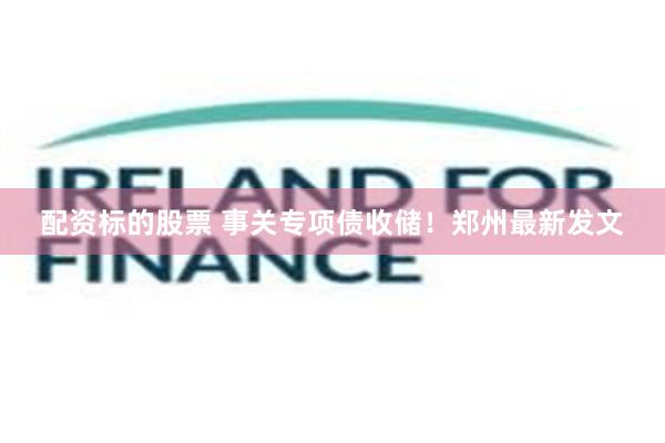 配资标的股票 事关专项债收储！郑州最新发文