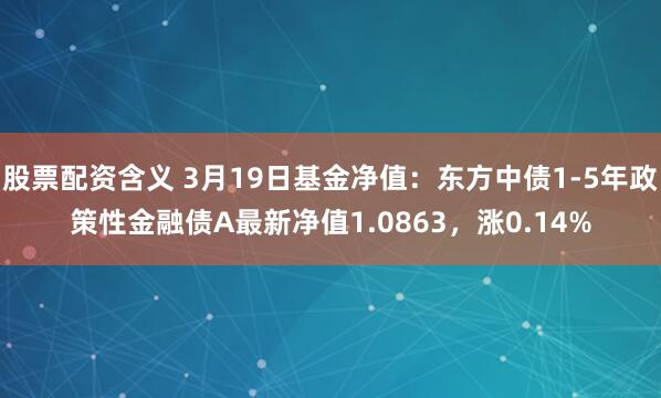 股票配资含义 3月19日基金净值：东方中债1-5年政策性金融债A最新净值1.0863，涨0.14%