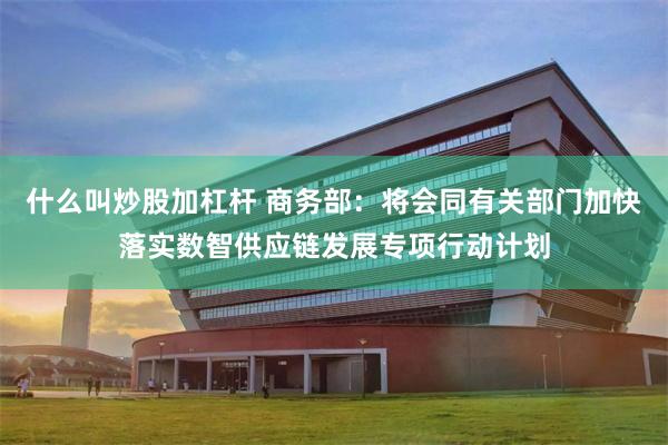 什么叫炒股加杠杆 商务部：将会同有关部门加快落实数智供应链发展专项行动计划