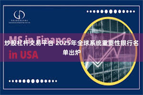 炒股杠杆交易平台 2025年全球系统重要性银行名单出炉