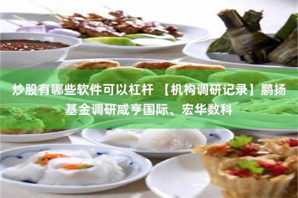炒股有哪些软件可以杠杆 【机构调研记录】鹏扬基金调研咸亨国际、宏华数科