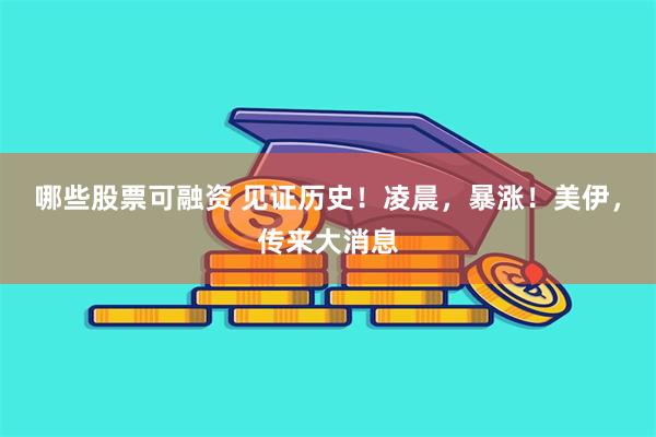 哪些股票可融资 见证历史！凌晨，暴涨！美伊，传来大消息