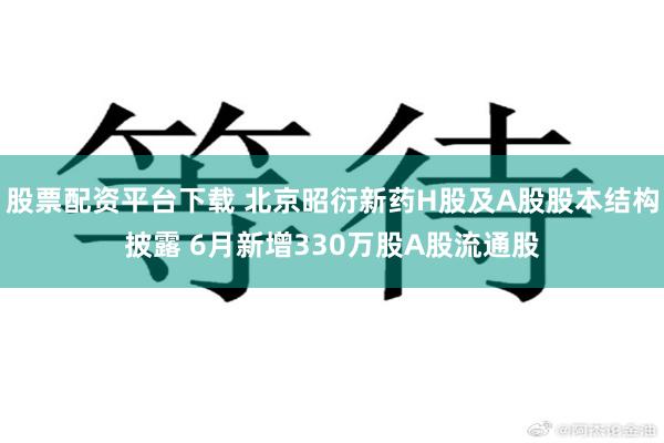 股票配资平台下载 北京昭衍新药H股及A股股本结构披露 6月新增330万股A股流通股