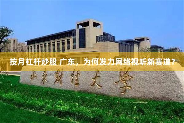 按月杠杆炒股 广东，为何发力网络视听新赛道？