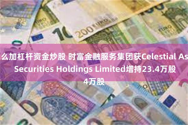 怎么加杠杆资金炒股 时富金融服务集团获Celestial Asia Securities Holdings Limited增持23.4万股