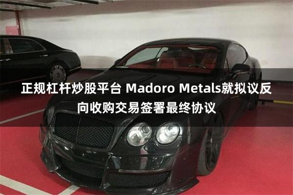 正规杠杆炒股平台 Madoro Metals就拟议反向收购交易签署最终协议