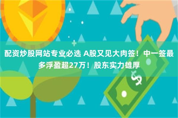 配资炒股网站专业必选 A股又见大肉签！中一签最多浮盈超27万！股东实力雄厚