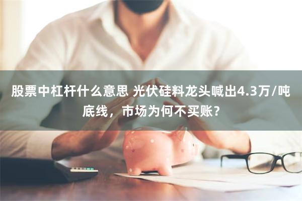 股票中杠杆什么意思 光伏硅料龙头喊出4.3万/吨底线，市场为何不买账？
